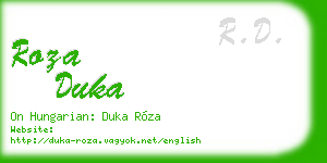 roza duka business card