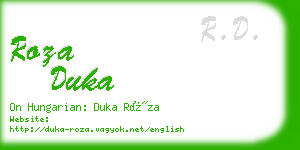 roza duka business card